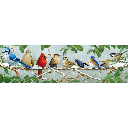 Christmas Birds - Full Round Diamond Painting - 90x30cm