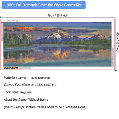 Mountain - Full Round Diamond Painting - 90x40cm YALKIN